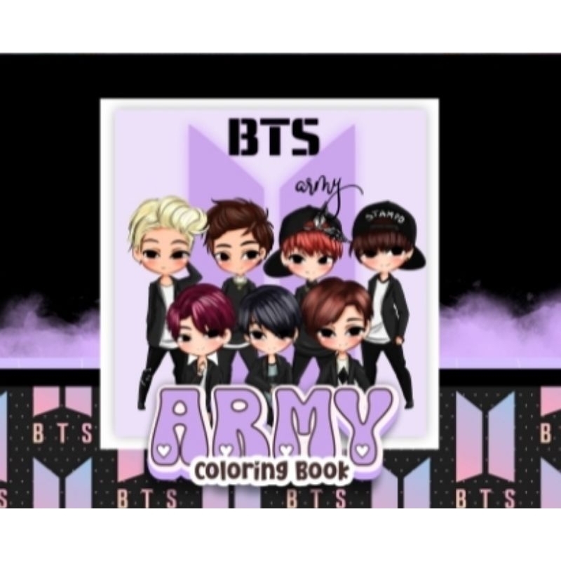 Livro para colorir BTS capa dura 50 folhas férias