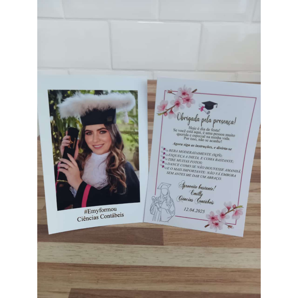 Agradecimento FORMATURA com foto, reservado de mesa em Oferta na Shopee
