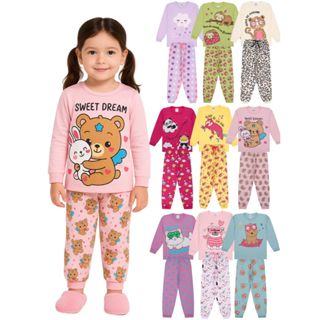 Kit Sortido 2,6 ou 10 Peças Pijama Infantil Menina Manga Comprida De Inverno Feminino Roupa de Dormir Algodão em Oferta na Shopee