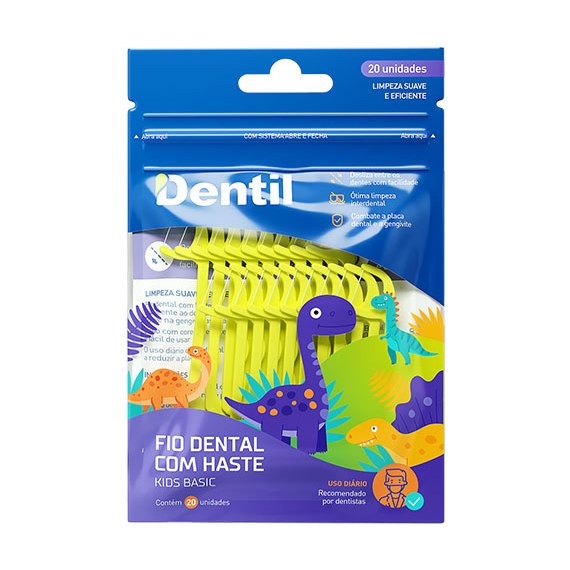 Fio Dental com Haste Kids Basic Dentil Pro 20 Unidades