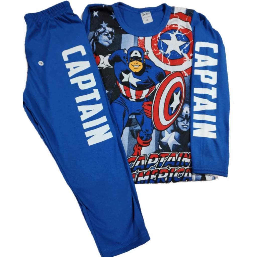 Conjunto infantil menino pijama 100% algodão confortável inverno meia estação