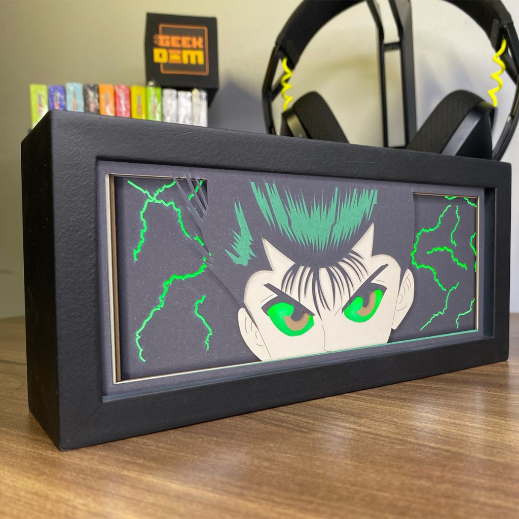 Luminária Lightbox Anime 3D LED Decoração de Mesa PC Gamer Yu Yu Hakusho Yusuke Urameshi