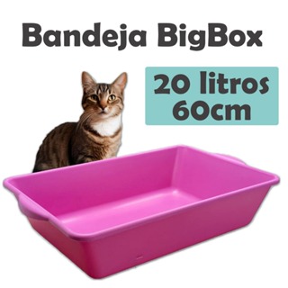 Caixa de Areia para Gato Grande 20 litros Bandeja Reforçada Furba Banheiro 60cm em Oferta na Shopee