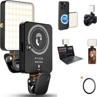 Luz LED RGB Magnética Portátil 2700–6500K 1200mAh USB-C para Celular e Câmera