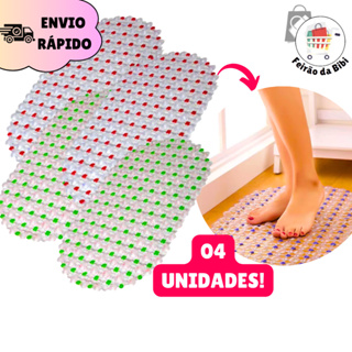 Kit 4 Tapetes Para Box Banheiro Antiderrapante Segurança 64x34cm em Oferta na Shopee