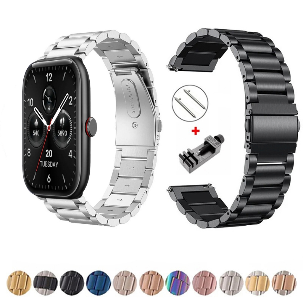 Pulseira de 22mm Metal Elos de aço inox para Smartwatch Bettdow FB030 de Engate Rapido