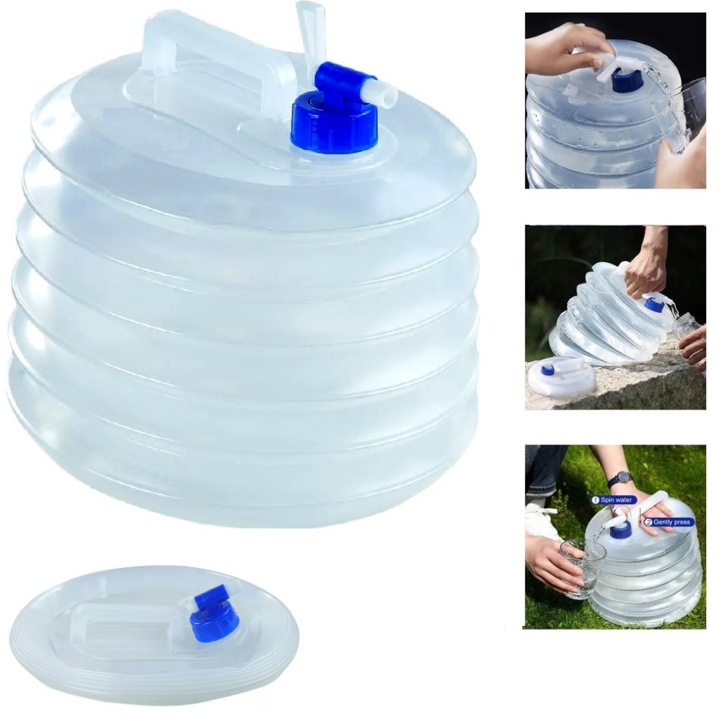 Galão Dobrável Galão Retrátil Sanfonado Camping 5L 10L