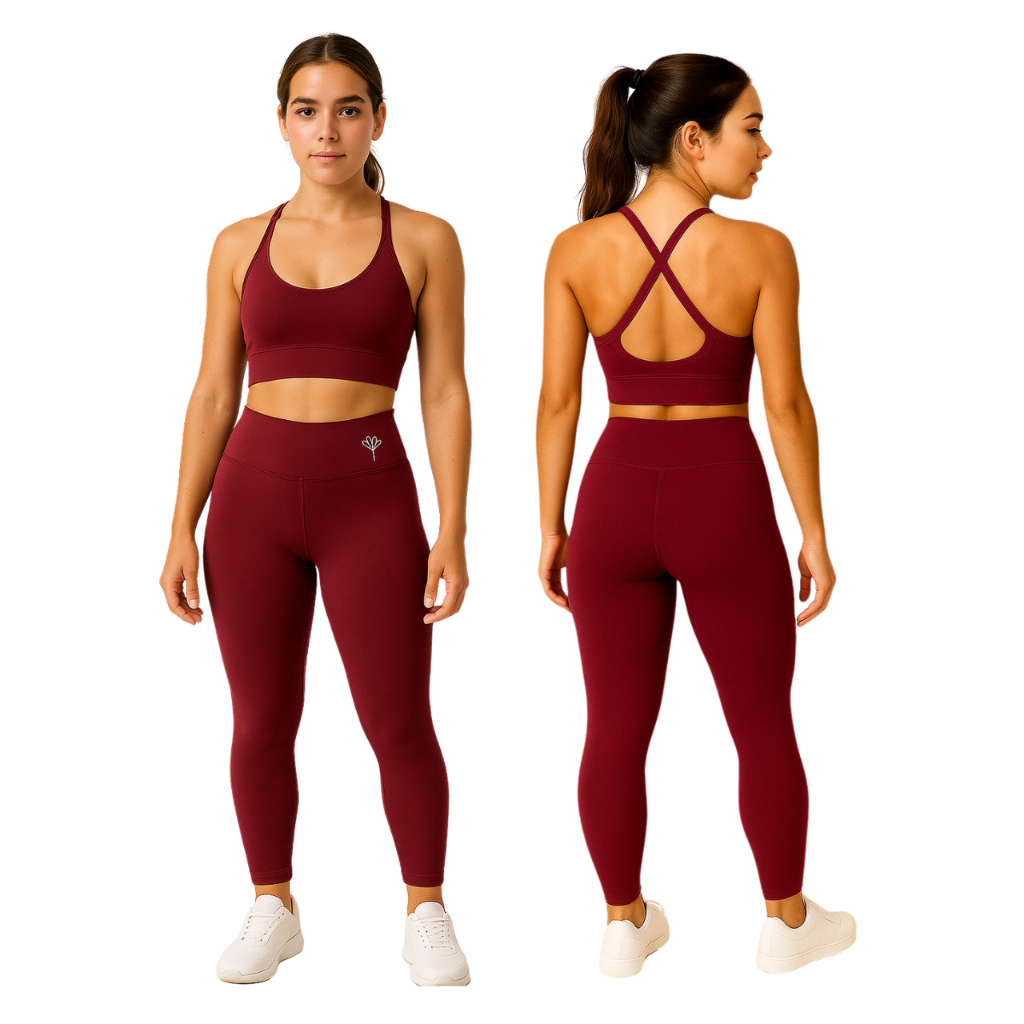 Conjunto Academia feminino Zero transparência Top+Calça legging, Alta Compressão