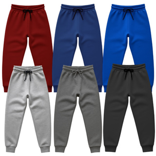 Kit Calças Moletom Grosso Infantil Menino Flanelada Toque Macio Com Punho em Oferta na Shopee