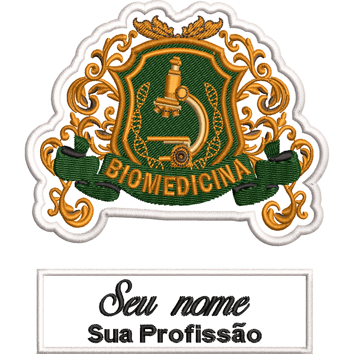 Kit Patch Bordado Termocolante Brasão Biomedicina V6 E Nome em Oferta na Shopee