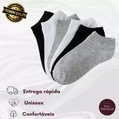 Kit 3 a 12 Pares De Meia Soquete Cano Curto Unissex Design Anatômico