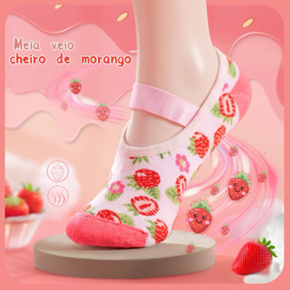 Meia Sapatilha COM CHEIRO Pilates Fitness Yoga Antiderrapante ADULTO INFANTIL em Oferta na Shopee