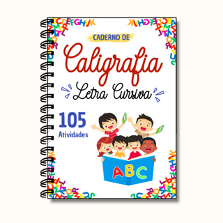 Caderno de Caligrafia Infantil 105 Atividades Letra Cursiva Livro para Desenvolvimento da Escrita em Oferta na Shopee