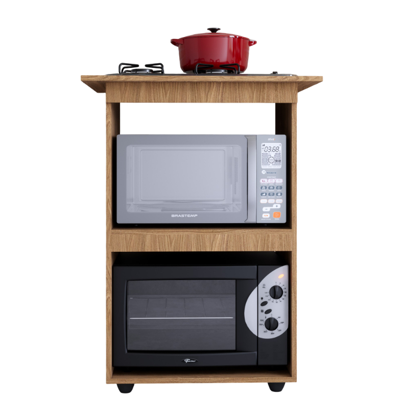 BALCÃO DE COZINHA PARA FOGÃO COOKTOP 4 BOCAS MULTIUSO MICROONDAS E FORNO