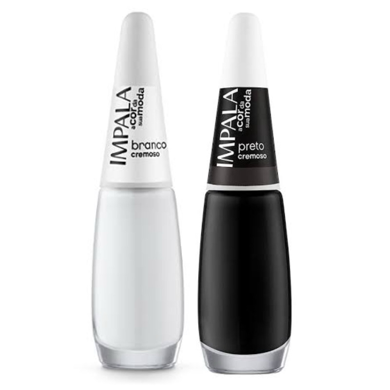 Kit 2 Esmalte Impala Branco e Preto