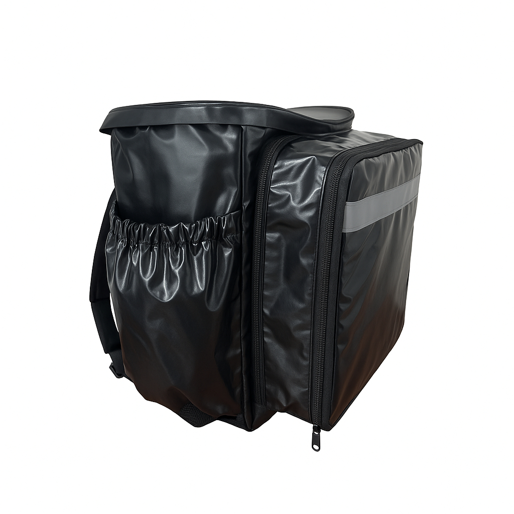 Mochila Bag 100% Impermeável Premium Térmica Entrega Motoboy 80L Preto Brilhante Viagem