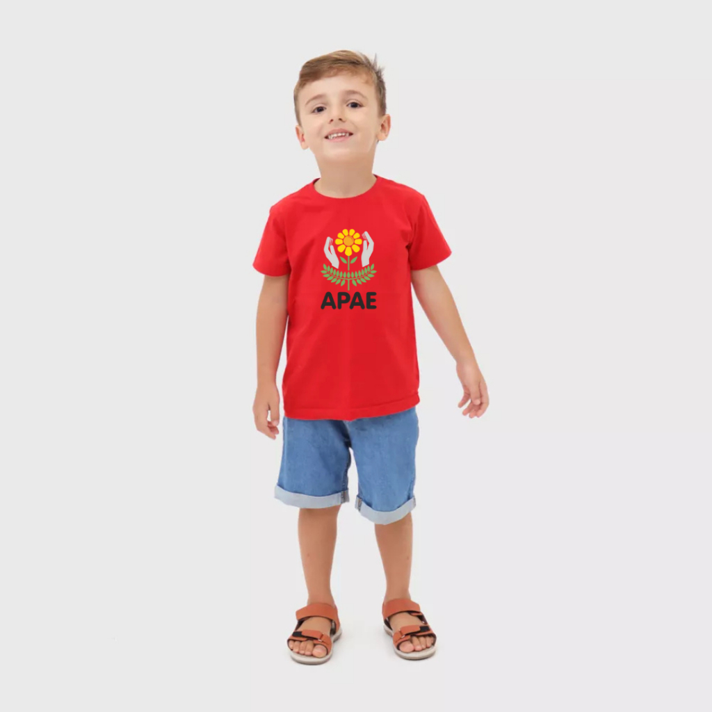 Camiseta Infantil Juvenil APAE 100% Algodão Fio 30.1 Premium