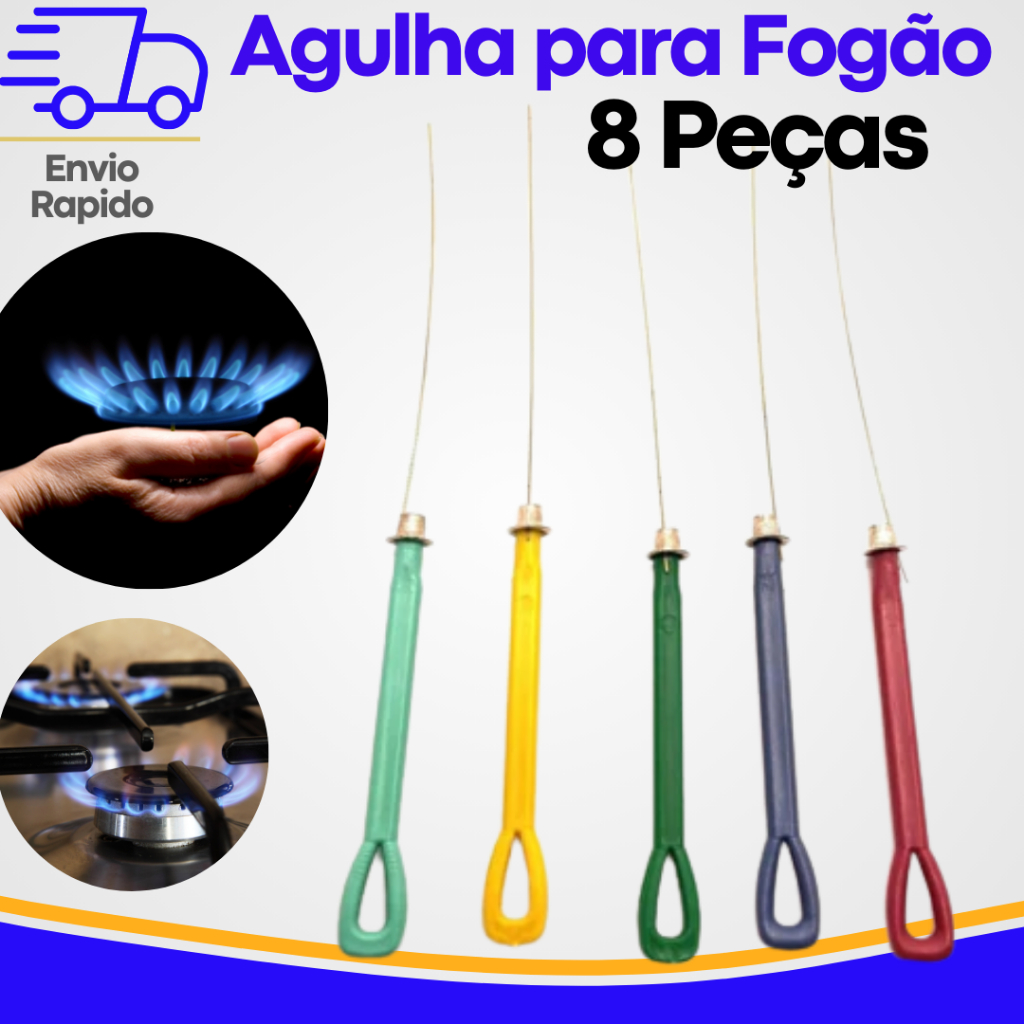 Agulha Mágica para Fogão 08Unidades – Feita em Arame de Aço para Desentupir com Facilidade