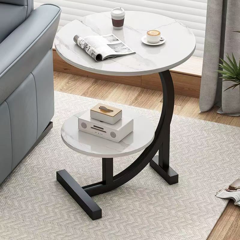 Mesa lateral de duas camadas para quarto,mesa de cabeceira simples,mesa lateral para sala ...