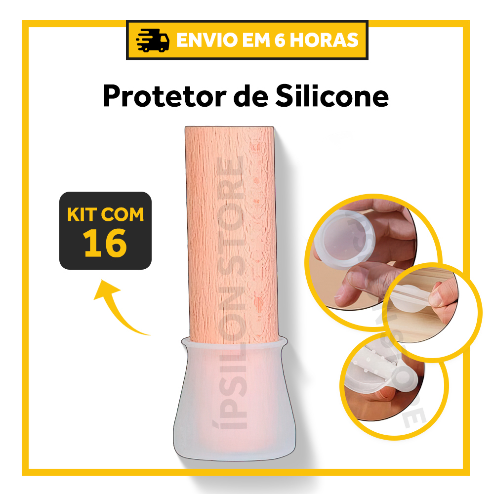 Kit Com 16 Protetores De Silicone Para Pés De Cadeiras E Mesas - Pezinhos Redondos, Antiderrapantes e Duráveis em Oferta na Shopee