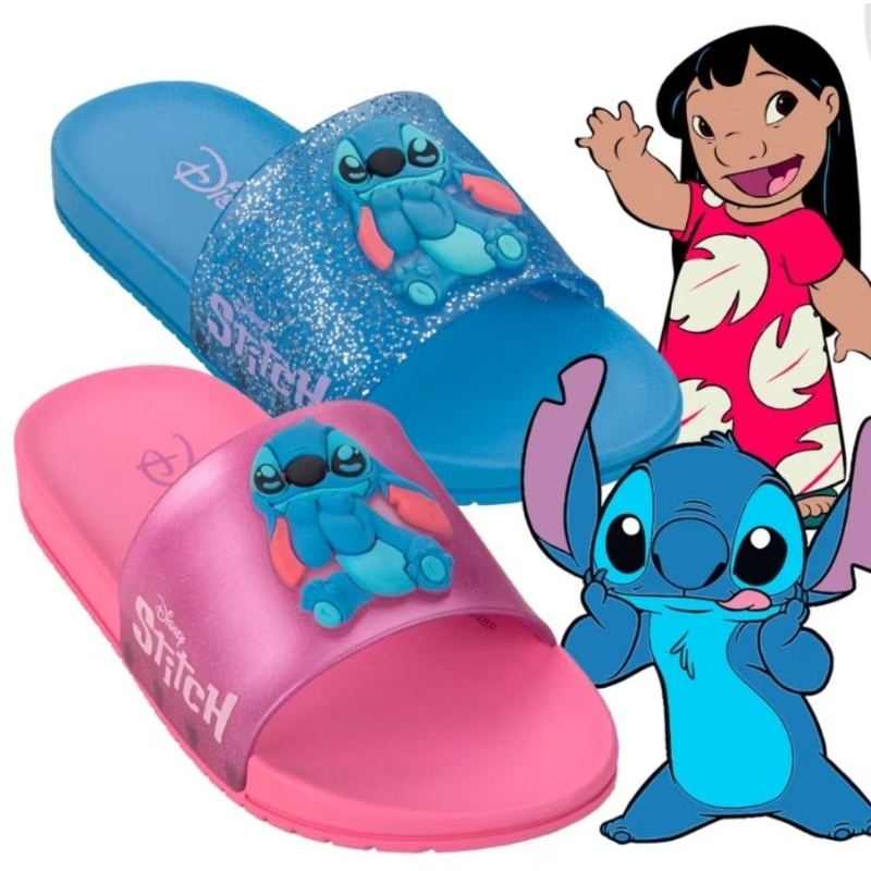 Chinelo Menina Gaspea Stitch Disney Mania Confortável Grendene ORIGINAL.