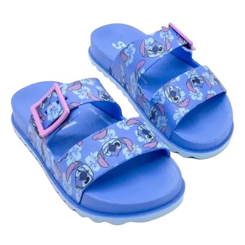 Chinelo Summer Slide Stitch menina Disney Mania Confortável Macio Leve ajustável Grendene ORIGINAL.