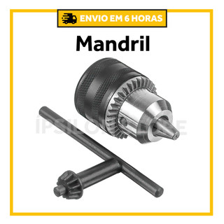Kit Com 1 Mandril Para Furadeira + 1 Chave 1,5-13mm Rosca 1/2 Pol Mtx