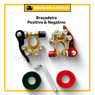 Kit Com 2 Conectores - 12v 24v Positivo & Negativo Automotivo Bateria Terminal Cabo Braçadeira de Liberação Rápida Carro em Oferta na Shopee