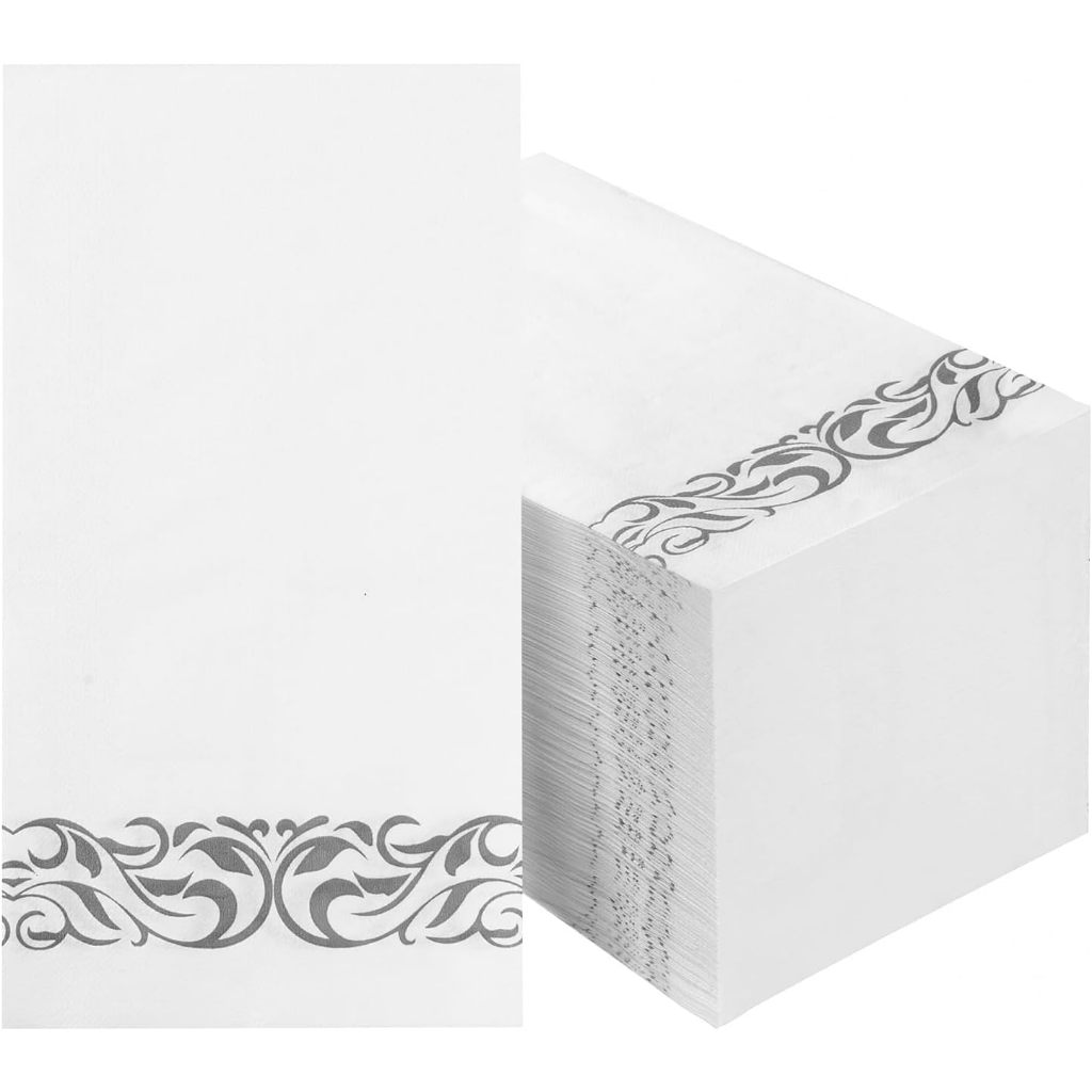 25/50 Guardanapos Prata, toalha de mão premium, guardanapo descartável de linho para festas, jantares, Livre de poeira em Oferta na Shopee