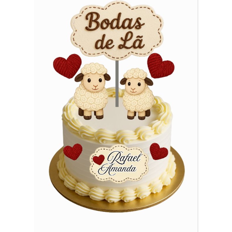 TOPO DE BOLO BODAS/ BODAS DE LÃ/ BODAS DE DIÂMETRO/ BODAS DE OURO