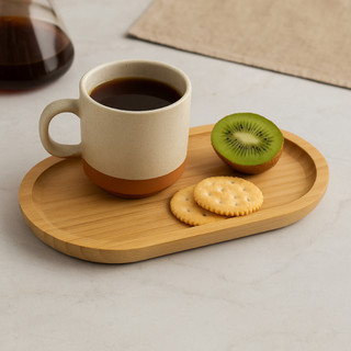 Bandeja de Bambu Oval 24cm Multiuso Mimo Style Ecokitchen | Petisqueira, Tábua, Gamela, Resistente, Natural, Café, Decor