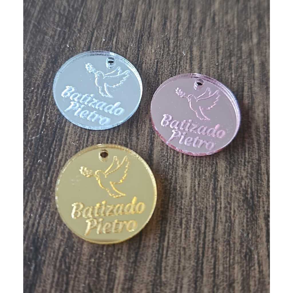 Tag 2 cm Modelo Batizado - Personalizada em acrílico em Oferta na Shopee