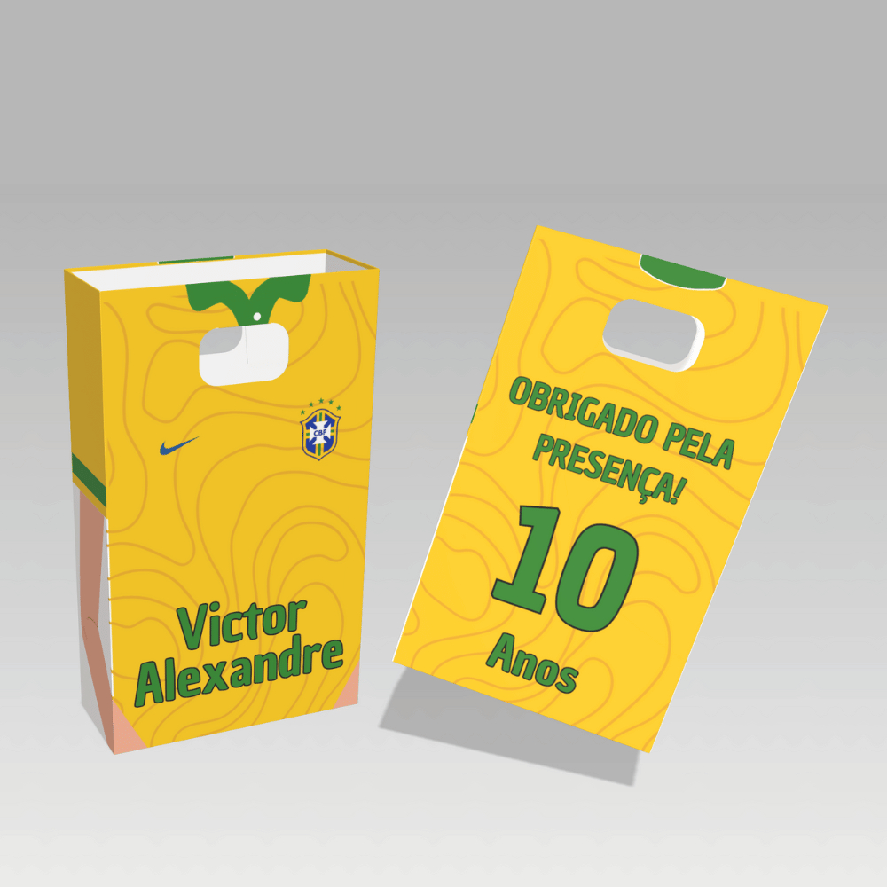 Lembrancinha sacolinha personalizada boca de palhaço seleção Brasileira Brasil em Oferta na Shopee