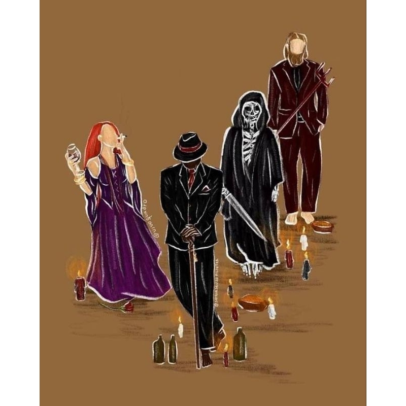 Quadro Maria Mulambo, Exu Caveira, Exu Tranca Rua e Exu Veludo Placa Decorativa MDF Envio Imediato