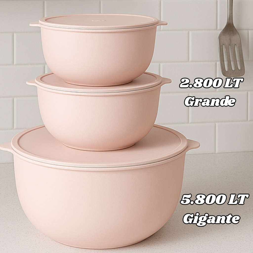 Kit com 3 Potes Extra Grande 1 de 5.800 LT e  2 de 2.800 LT  Saladeira, ideal para churras...