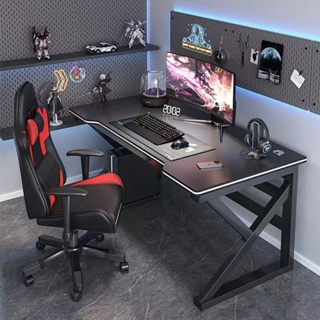 Mesa de jogos com prateleira, carbono anti-riscos, mesa para transmissão ao vivo, mesa para PC em Oferta na Shopee