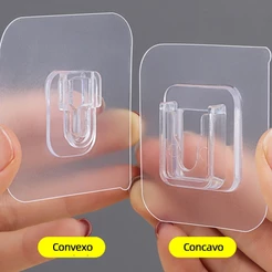 Gancho Adesivo Dupla Face Super Forte Ate 8kg Sem Furos Pregos Para Banheiro E Cozinha