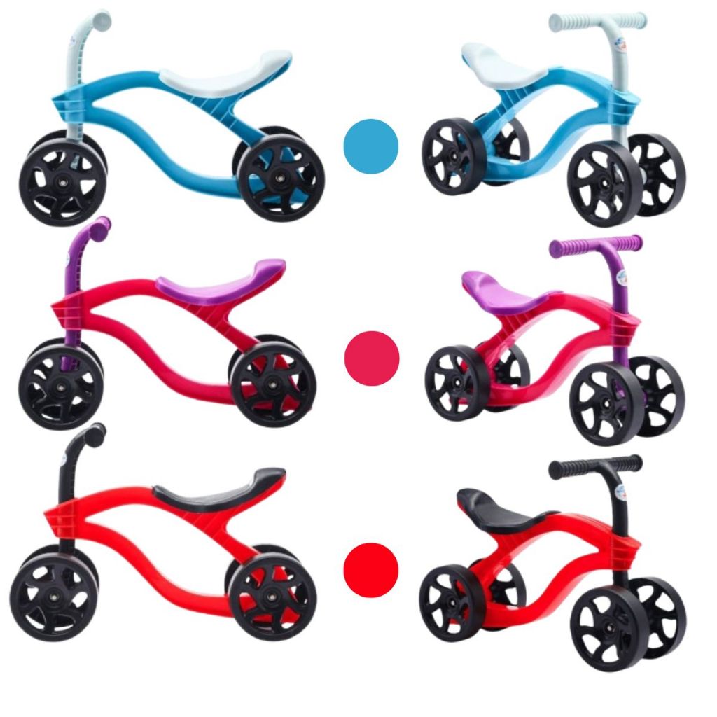Bicicleta Equilíbrio Infantil 4 Rodas Quadriciclo Andador Passeio Sem Pedal Dia das Crianças Menina Menino Aniversário