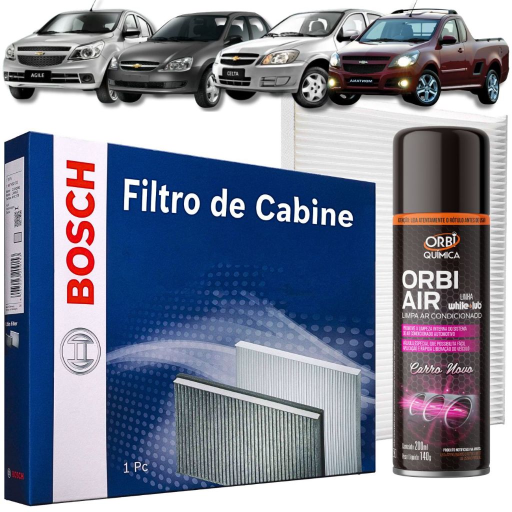 Filtro Ar condicionado Agile Corsa Celta Classic Prisma  BOSCH / Limpa Ar ORBI