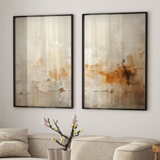 Quadro De Decoração  2 Telas Reflexos do Outono Abstrato díptico Para Sala Quarto Escritório em Oferta na Shopee