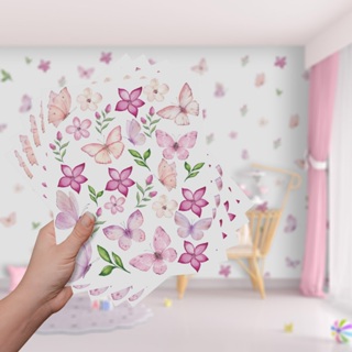 Adesivo De Parede Decorativo Borboletas Floral Raminhos Flores Quarto Sala Infantil Menina em Oferta na Shopee