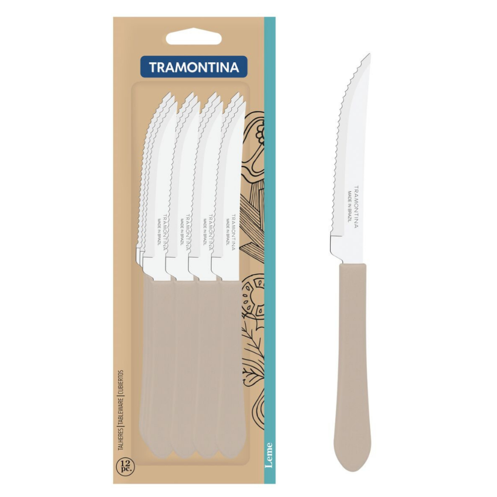 Conjunto de Facas para Churrasco Tramontina Leme Cinza 12 Peças 23180/934