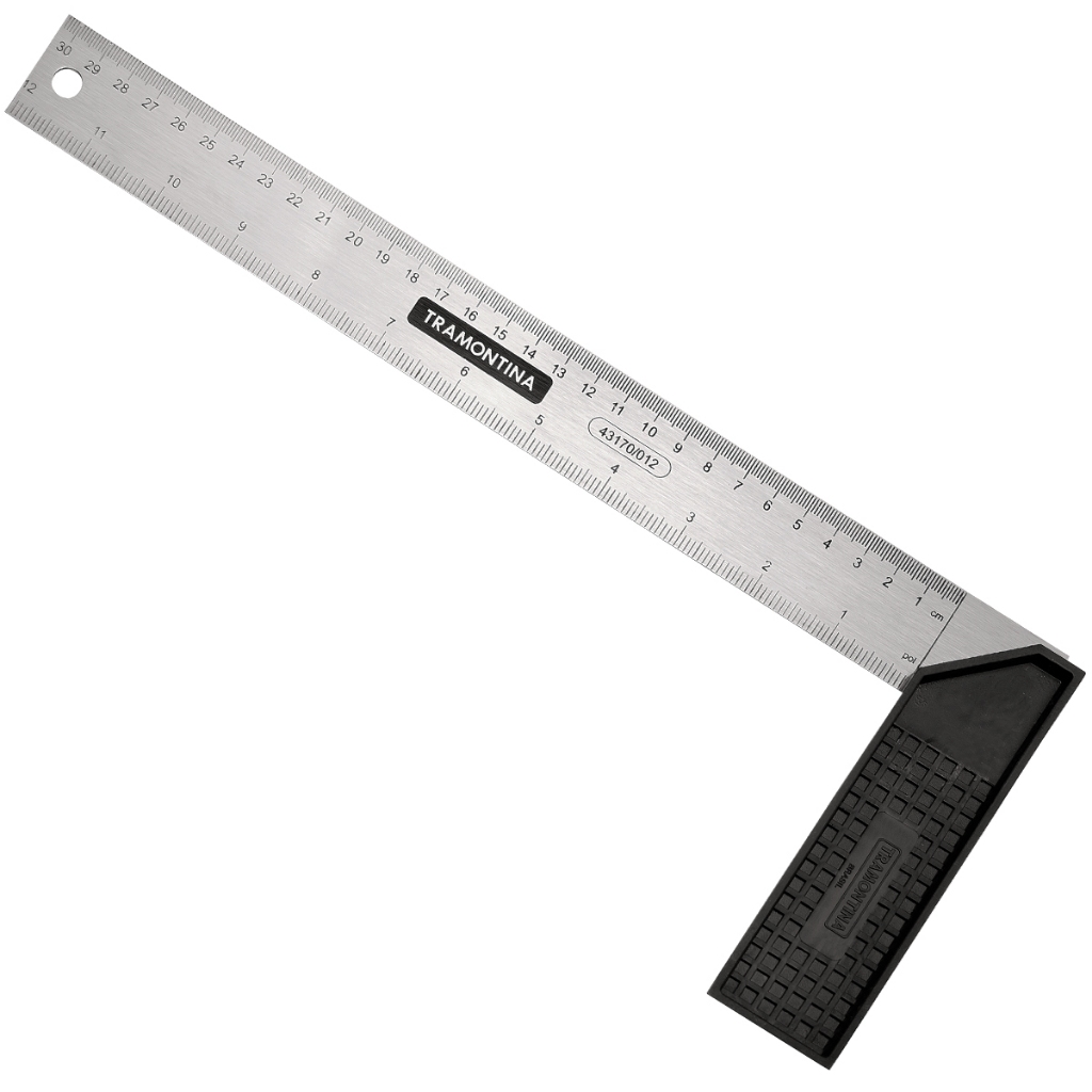 Esquadro 30cm Tramontina de Aço e Cabo de Plástico 43170/012 em Oferta na Shopee