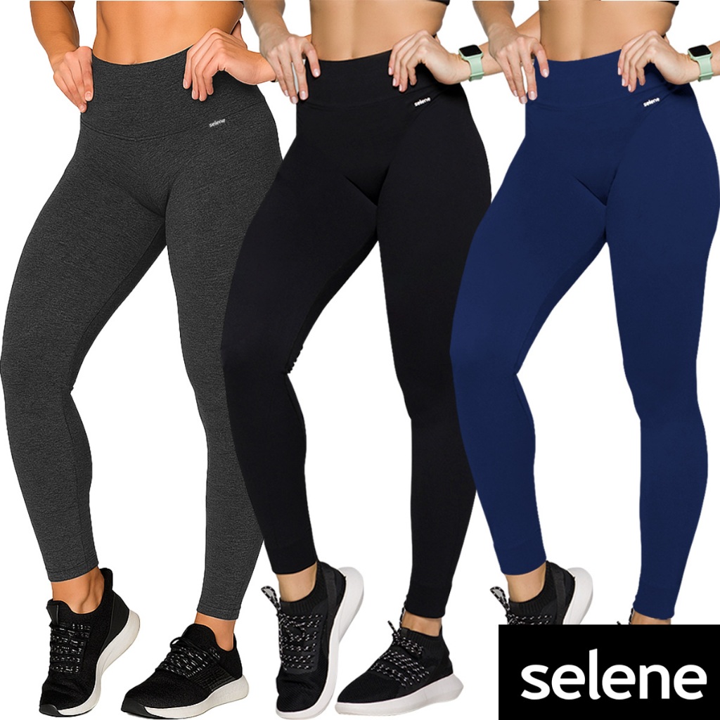 Calça Legging Selene Feminina Grossa Sem Costura Sem Transparência Leg Fitness Academia Ci...