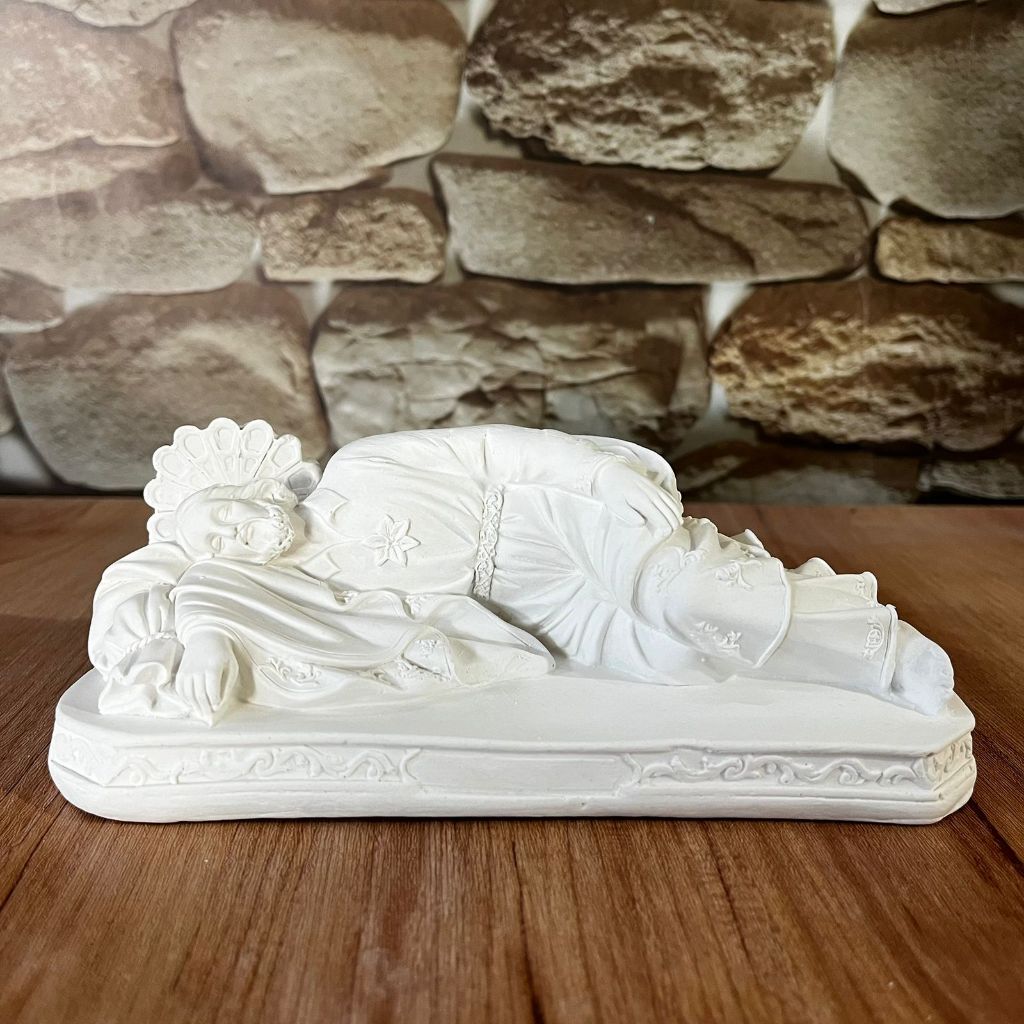 São José Dormindo 18cm em Gesso Cru em Oferta na Shopee