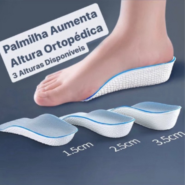 Palmilha Ortopédica Para Aumento Da Altura Calcanhar Par Confortável em Oferta na Shopee