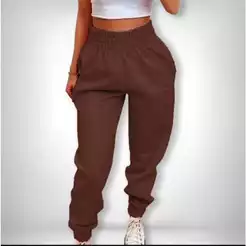 CALÇA MOLETOM FEMININA JOGGER INVERNO GROSSA QUENTINHA CINTURA ALTA CO BOLSO