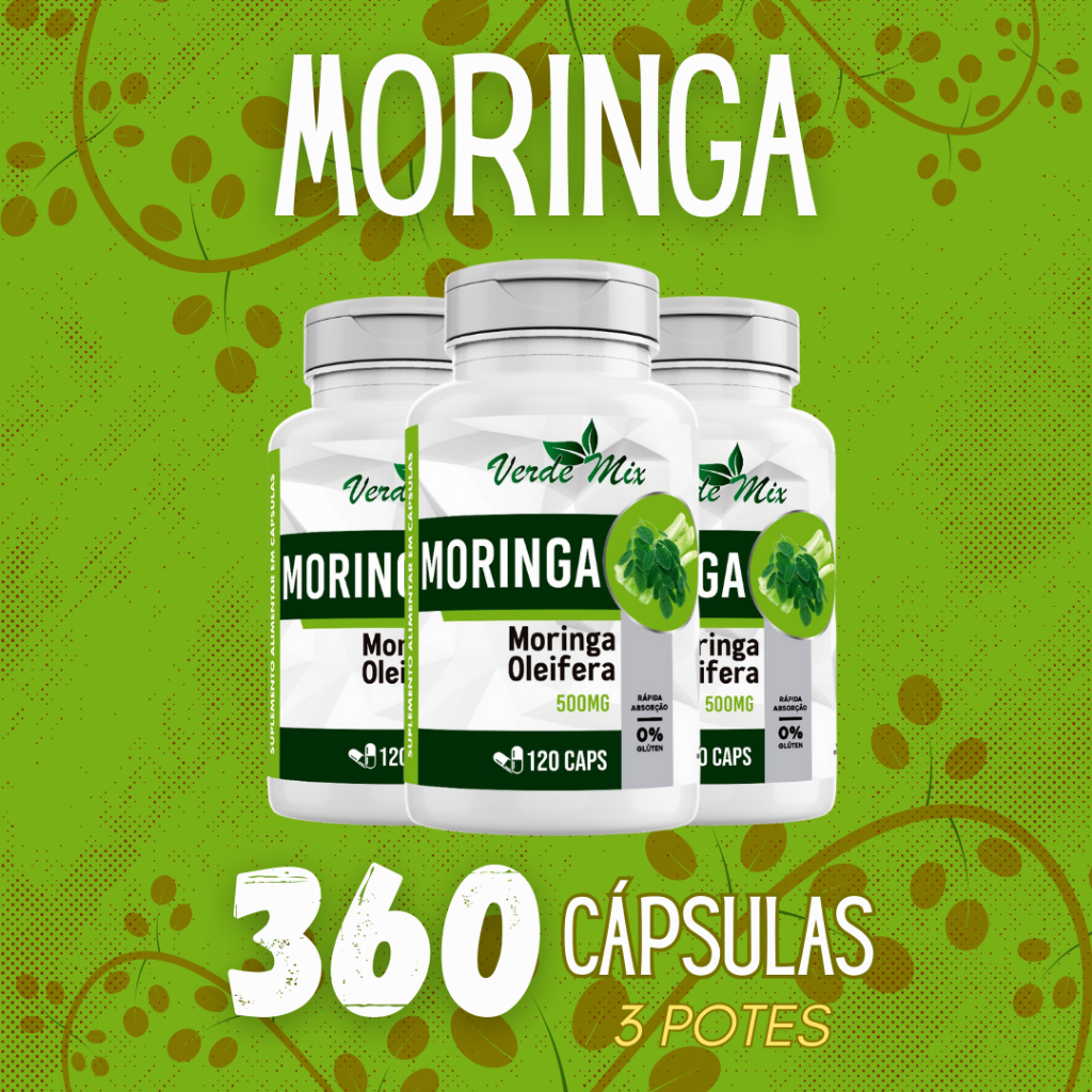 Moringa em cápsulas - Suplemento alimentar Moringa Oliefera, Árvore da vida, Baqueta