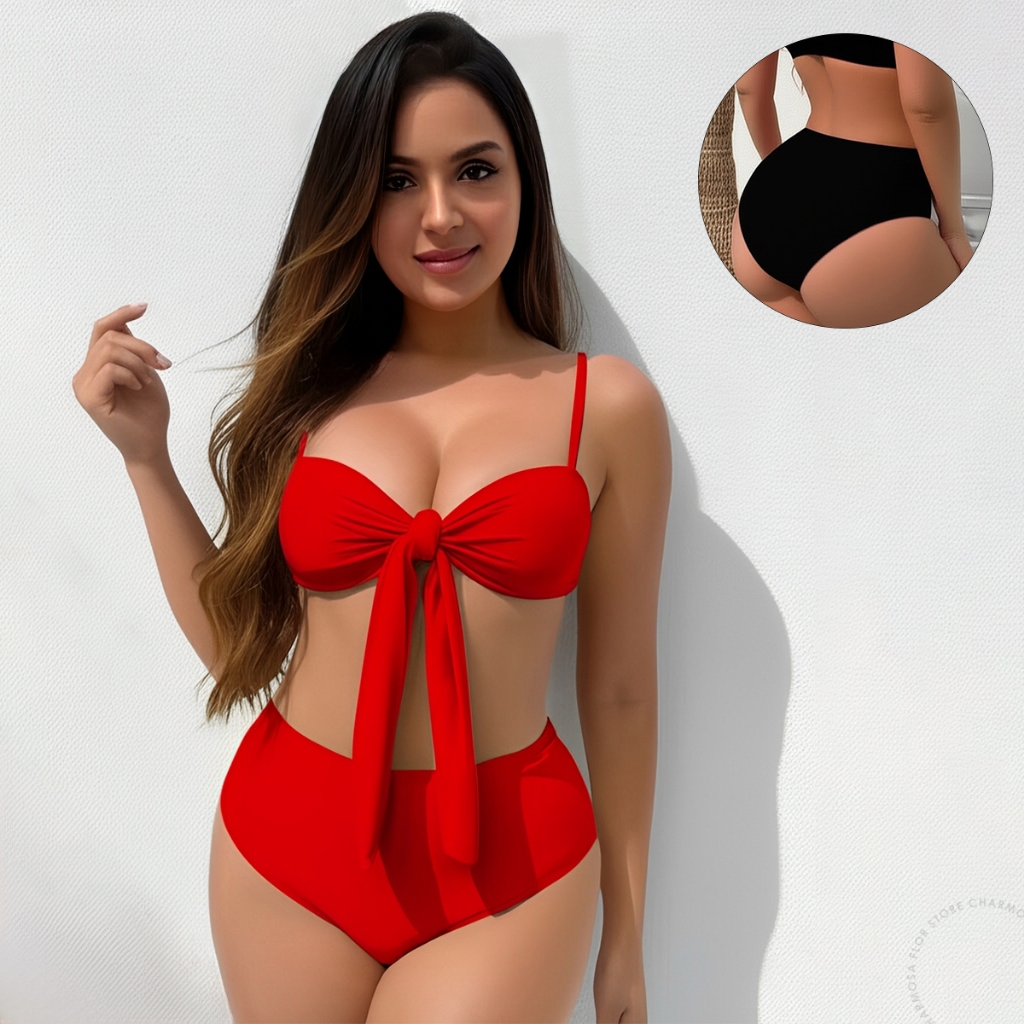 Biquíni Suquini Hot Pants Alcinha com Bojo e Forro Suplex Premium Detalhe Laço