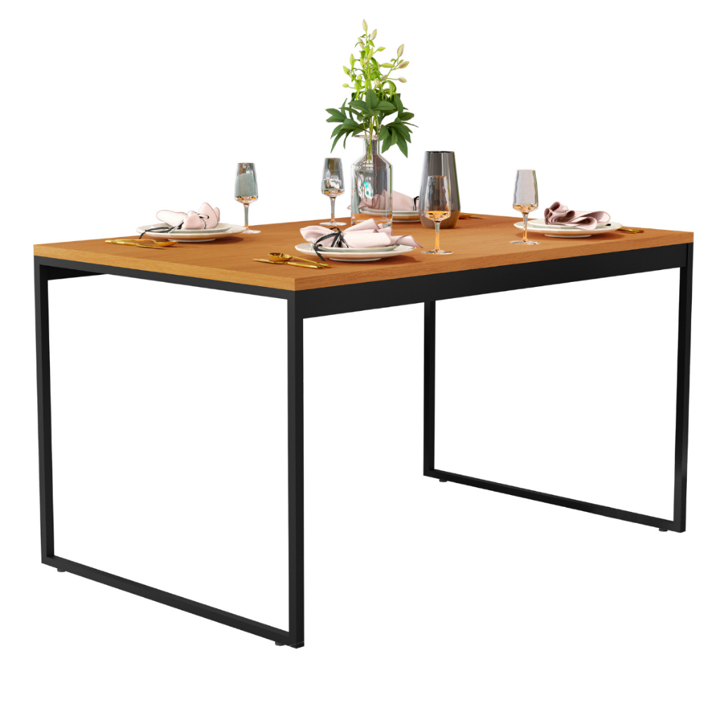 Mesa de Jantar Industrial Pés em Aço 105 x 75 cm Montagem Muito Fácil